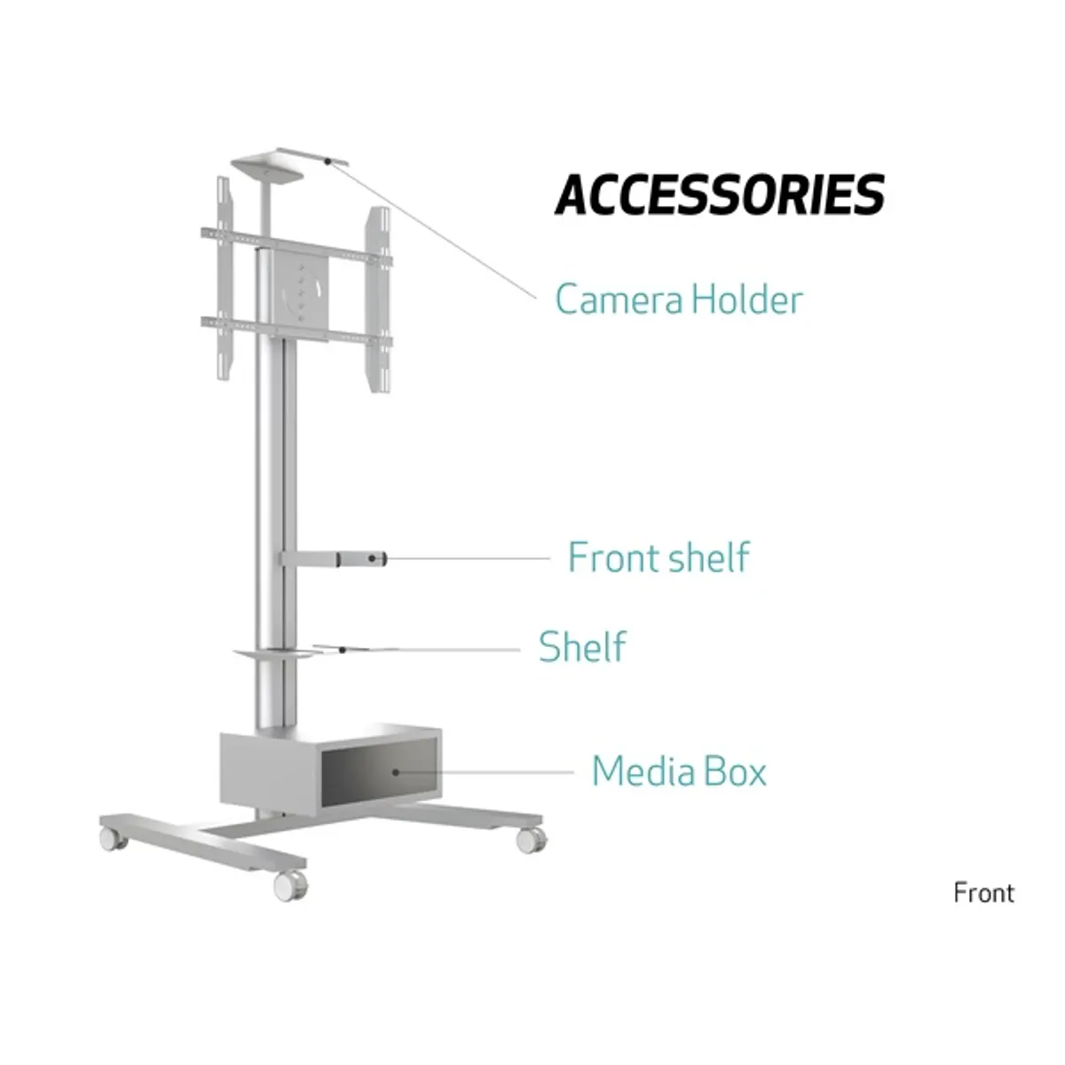 MULTIBRACKETS 7350073735327 M Public Display Stand 180 HD Single ezüst 55-80" VESA 800x500 Teherbírás 60 kg #6