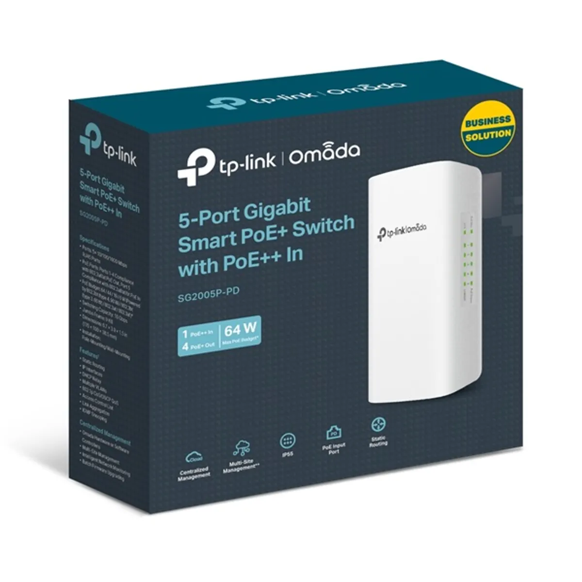 TP-LINK SG2005P-PD Omada 1 PoE bemenet, 4 PoE kimenet, 5 portos gigabites kapcsoló, VLAN 802.1Q, QoS #3