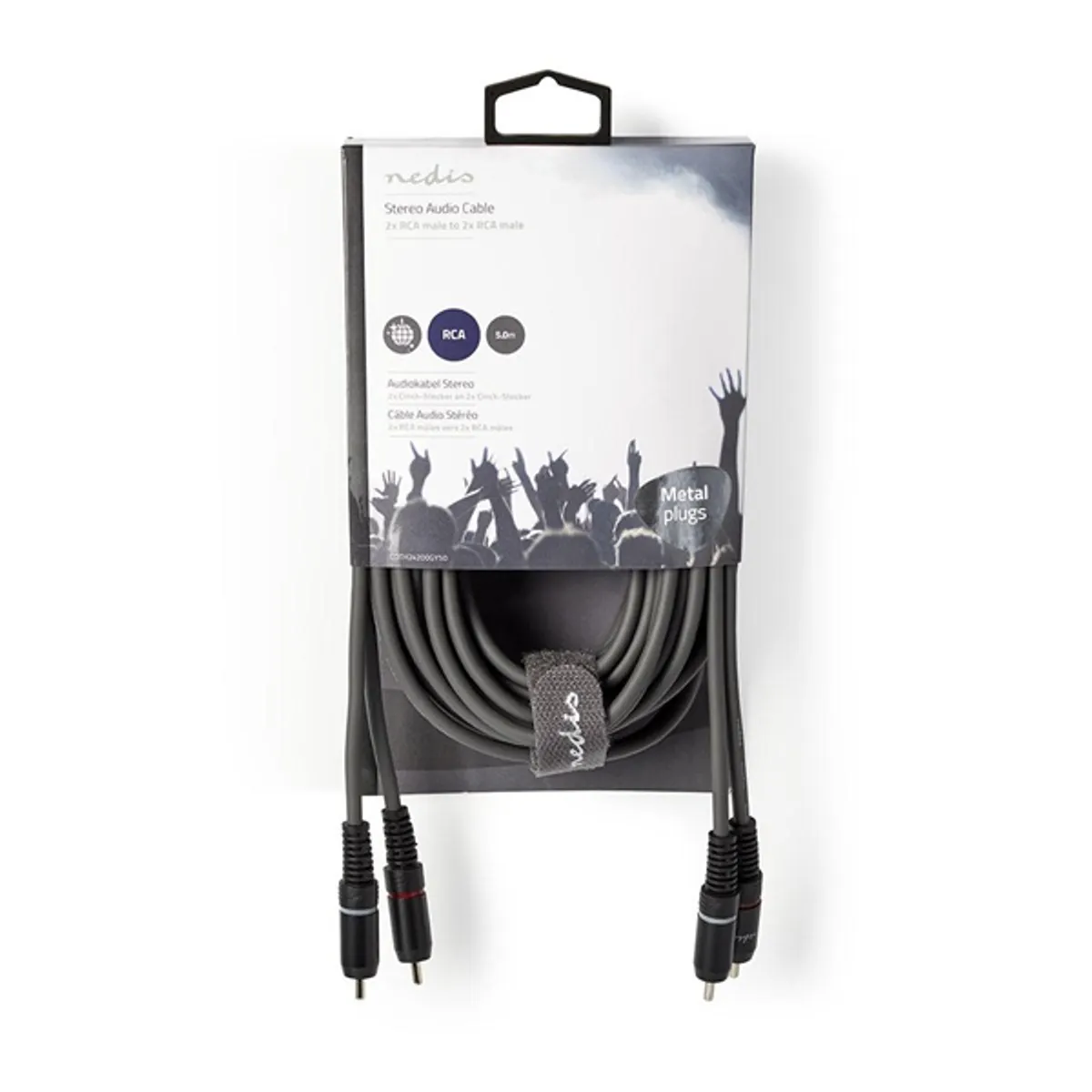 Nedis COTH24200GY50 RCA-RCA audió kábel 5 m szürke nikkelezett #3