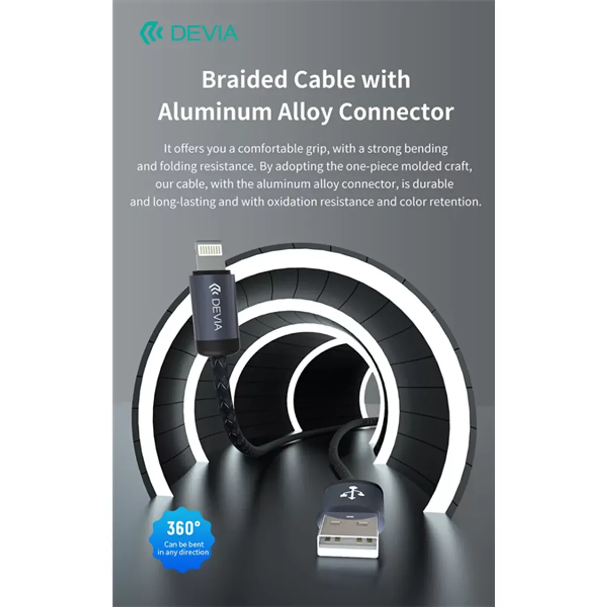 DEVIA ST108035 Gracious v2 2.4A 1m USB Lightning adat- és töltőkábel #4