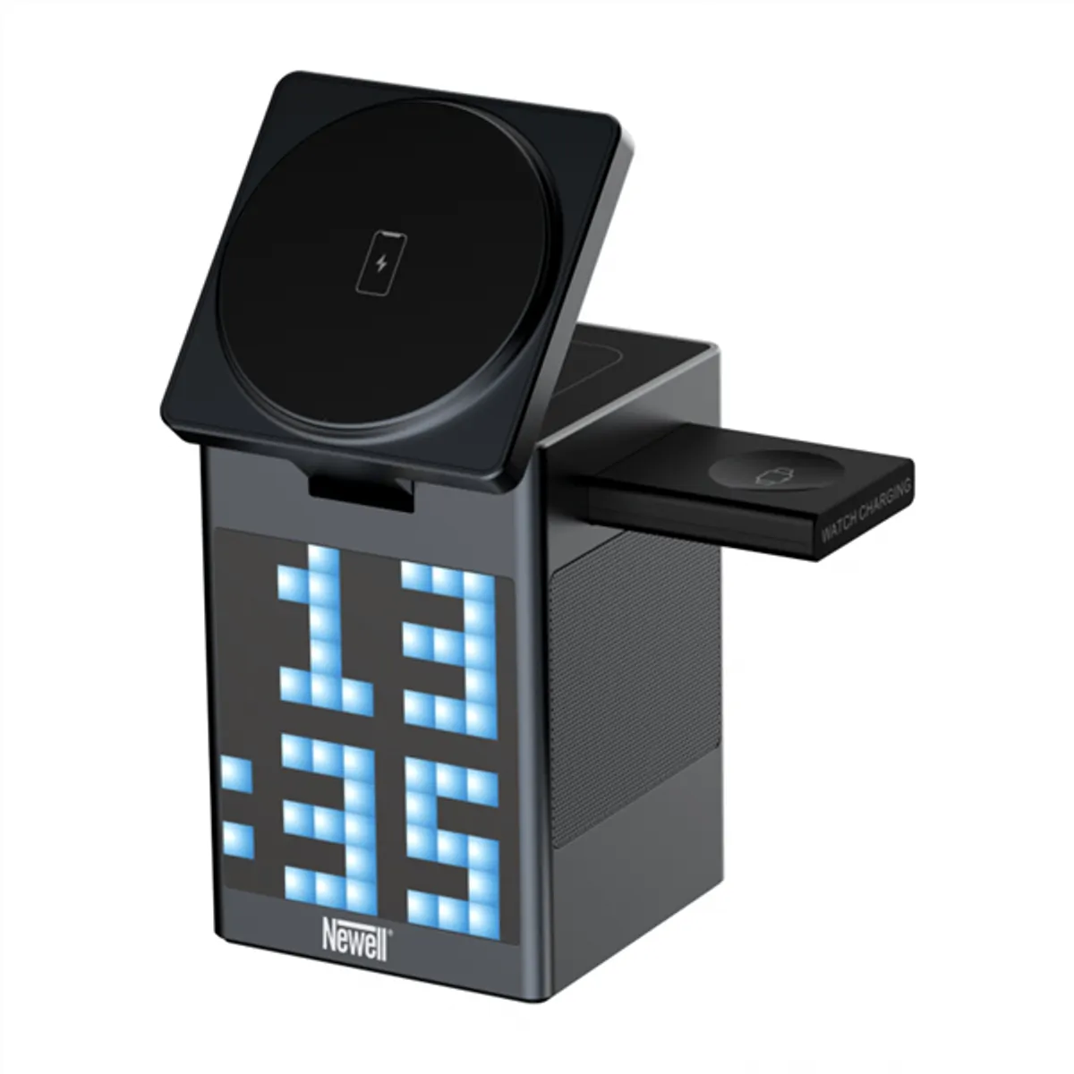 Newell NL4612 induOne MagPlay 3in1 töltőállomás MagSafe Qi Bluetooth hangszóró LED kijelző RGB animációk #1