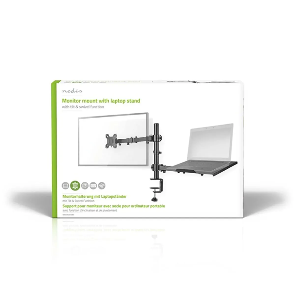 NEDIS MMSISNB110BK asztali monitor tartó konzol és laptop állvány 15"-32" 75x75 100x100 #5