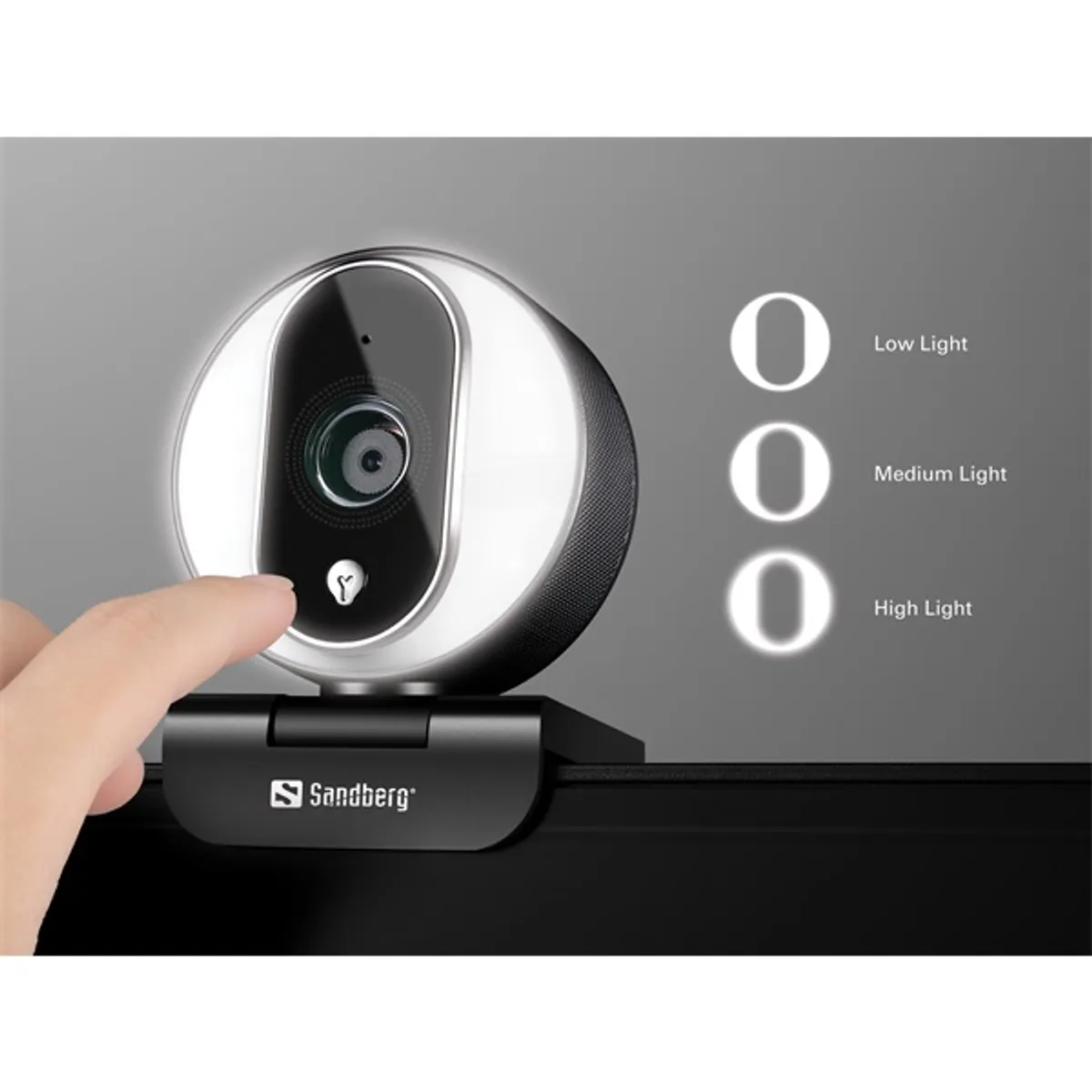 SANDBERG 134-12 Streamer USB Webcam Pro 1080p 30fps 2MP USB 2.0 autófókusz körfény beépített mikrofon #5