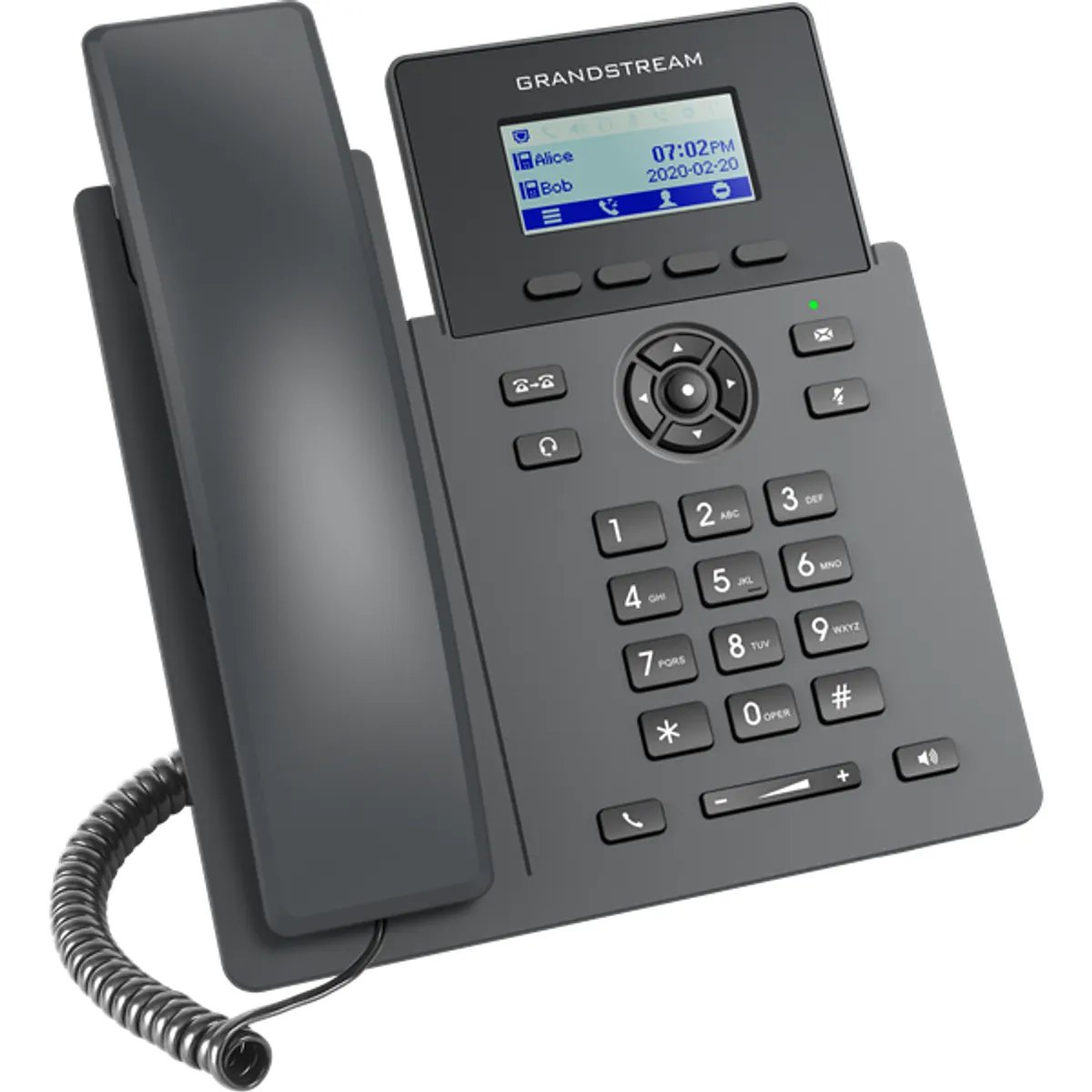 Grandstream GRP2601P két vonalas carrier-grade IP telefon hívószám kijelzés van hívás időtartam kijelzés van PoE EHS támogatás #1