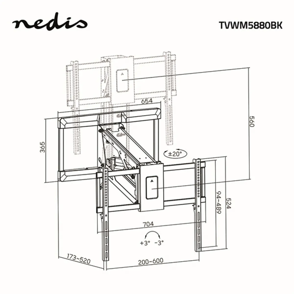 NEDIS TVWM5880BK tévékonzol #10