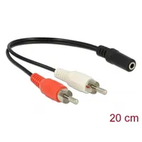 Delock 85806 Audiókábel 2x RCA férfi - 1x 3,5 mm női 20 cm fekete #1
