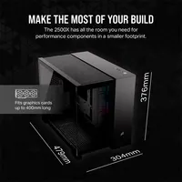 CORSAIR CC-9011267-WW 2500X iCUE link micro-atx duálkamrás edzett üveg fekete táp nélküli #6