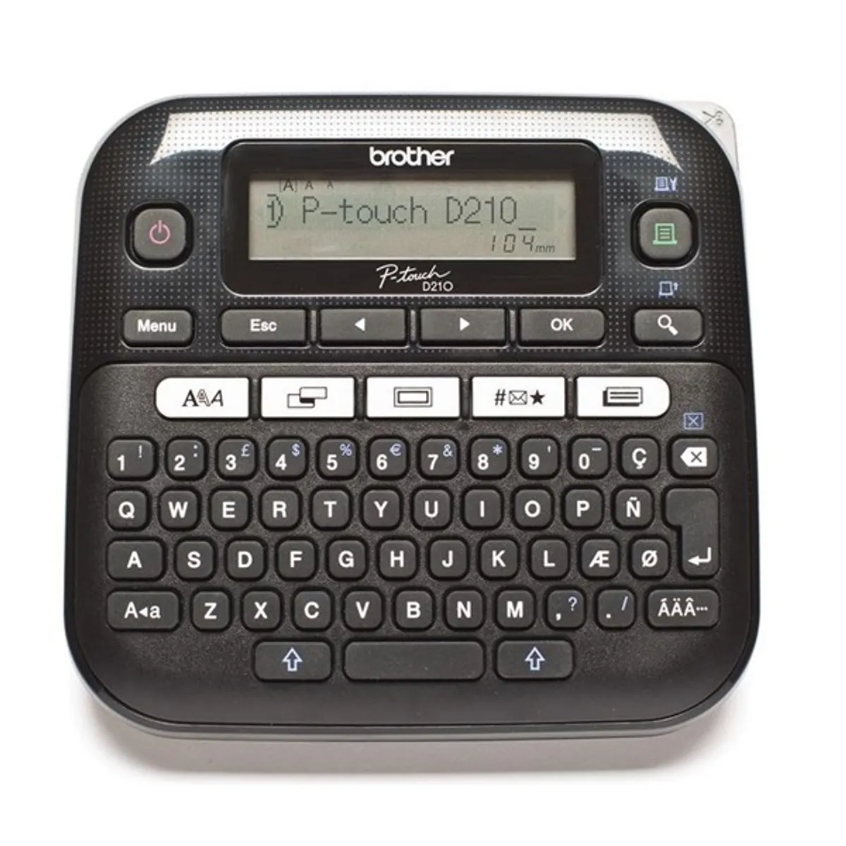 Brother PTD210YJ1 PT-D210 feliratozó címkenyomtató 12 mm szélesség, beépített vágó, grafikus LCD, QWERTY, magyar nyelv #1