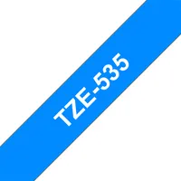 BROTHER TZE535 TZe-535 laminált szalag 12mm fehér felirat kék alapon 8m #1
