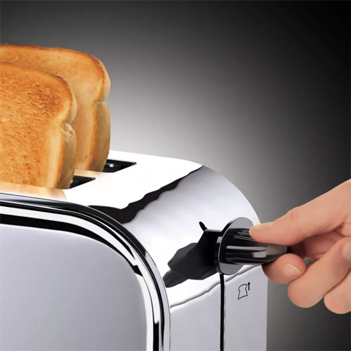 RUSSELL HOBBS 23520-56 Victory 4 szeletes hosszú kenyérpirító 1600 W extra széles nyílások Emeld és nézd meg kiolvasztás zsemlemelegítő rekesz #4