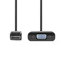 Nedis CCGB37351BK02 DisplayPort - vga kábel 0.2m fekete 1080p