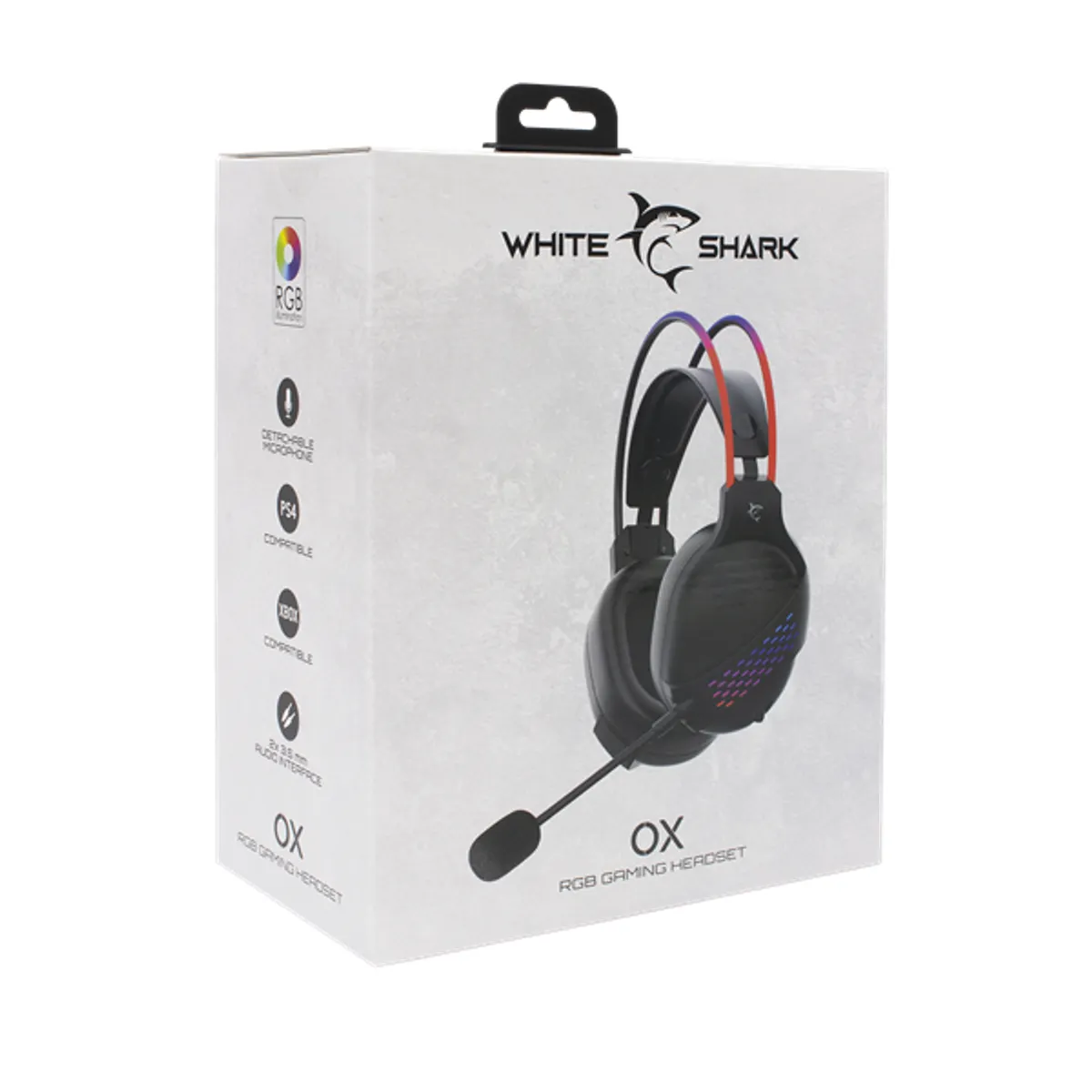 Whiteshark GH-2140 Ox RGB gamer fejhallgató 50 mm meghajtó USB és 2x 3,5 mm, RGB világítás, mikrofon eltávolítható, 20-20000 Hz #9