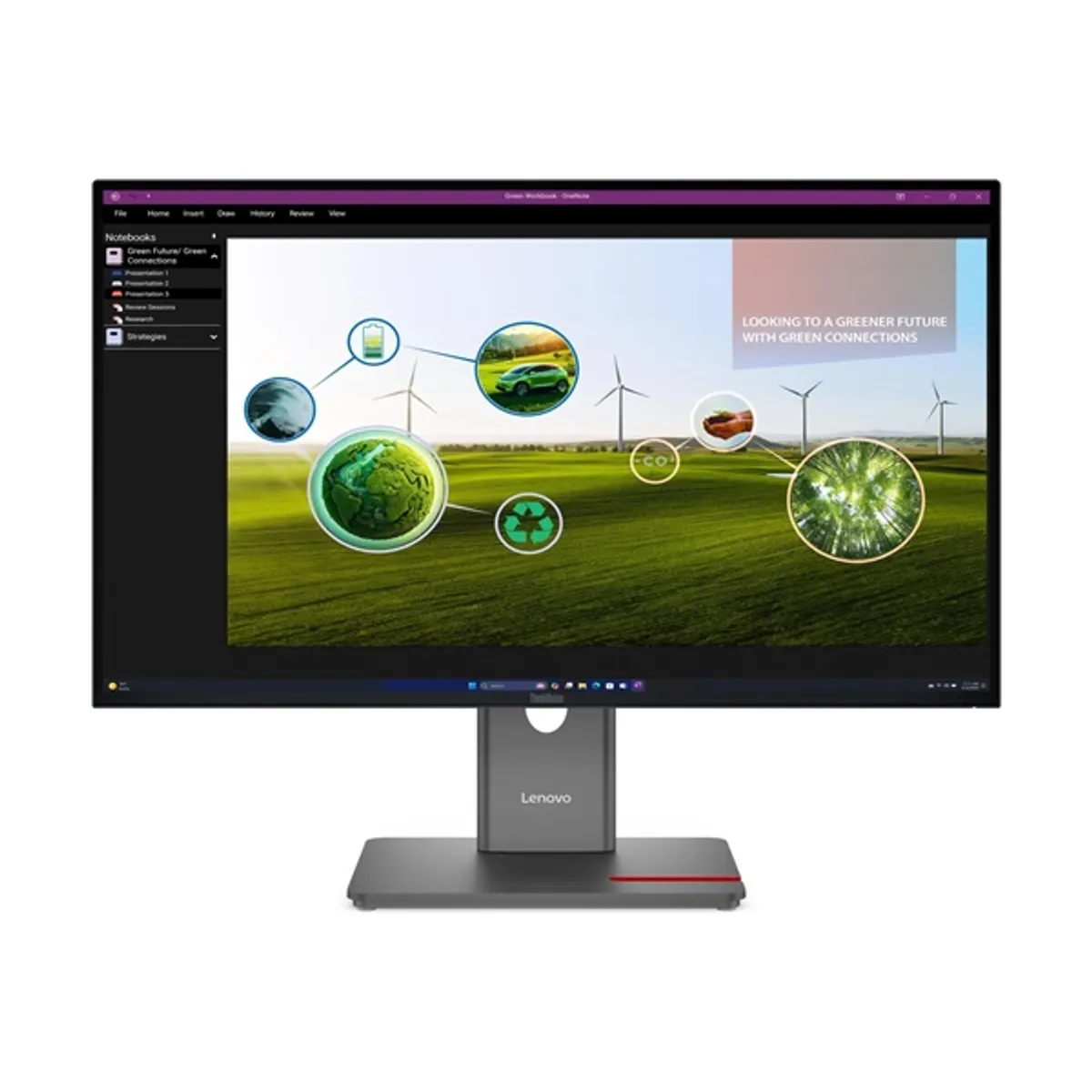 LENOVO-COM 64A7GAT6EU kijelző 27" ips 2560x1440 120hz usb-c pd 15w hdmi dp ves a 100x100 állítható forgatható fekete #1