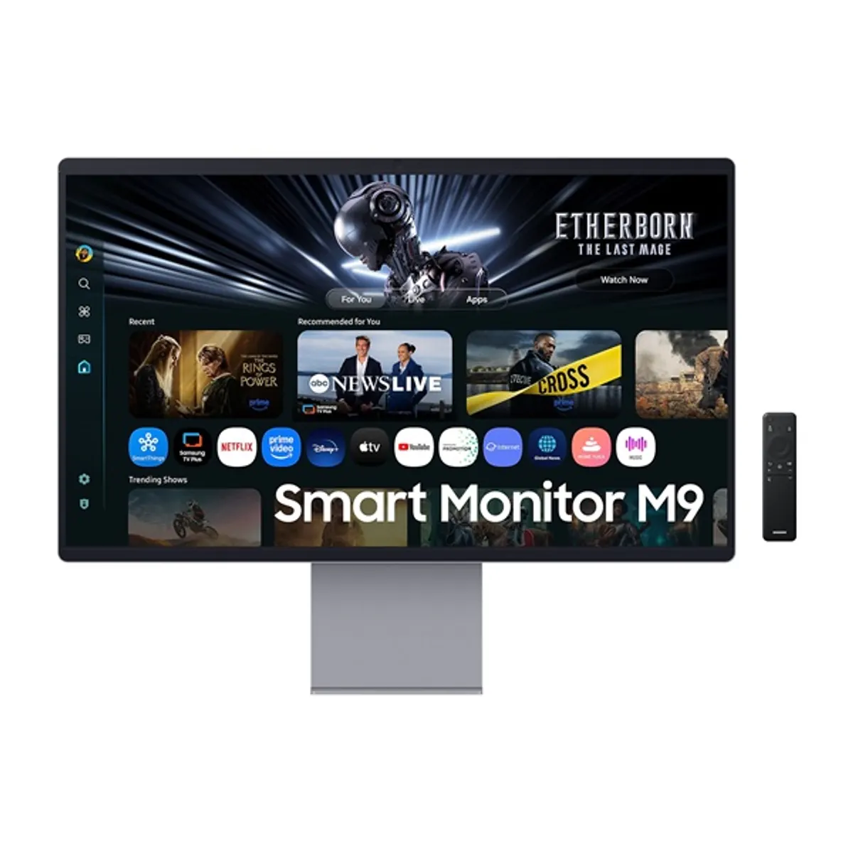 SMG MON LS32FM900SUXDU monitor OLED 32" 3840x2160 165 Hz 0,03 ms HDR HDMI DP USB-C USB Bluetooth webkamera hangszóró VESA 100x100 pivot ezüst #1