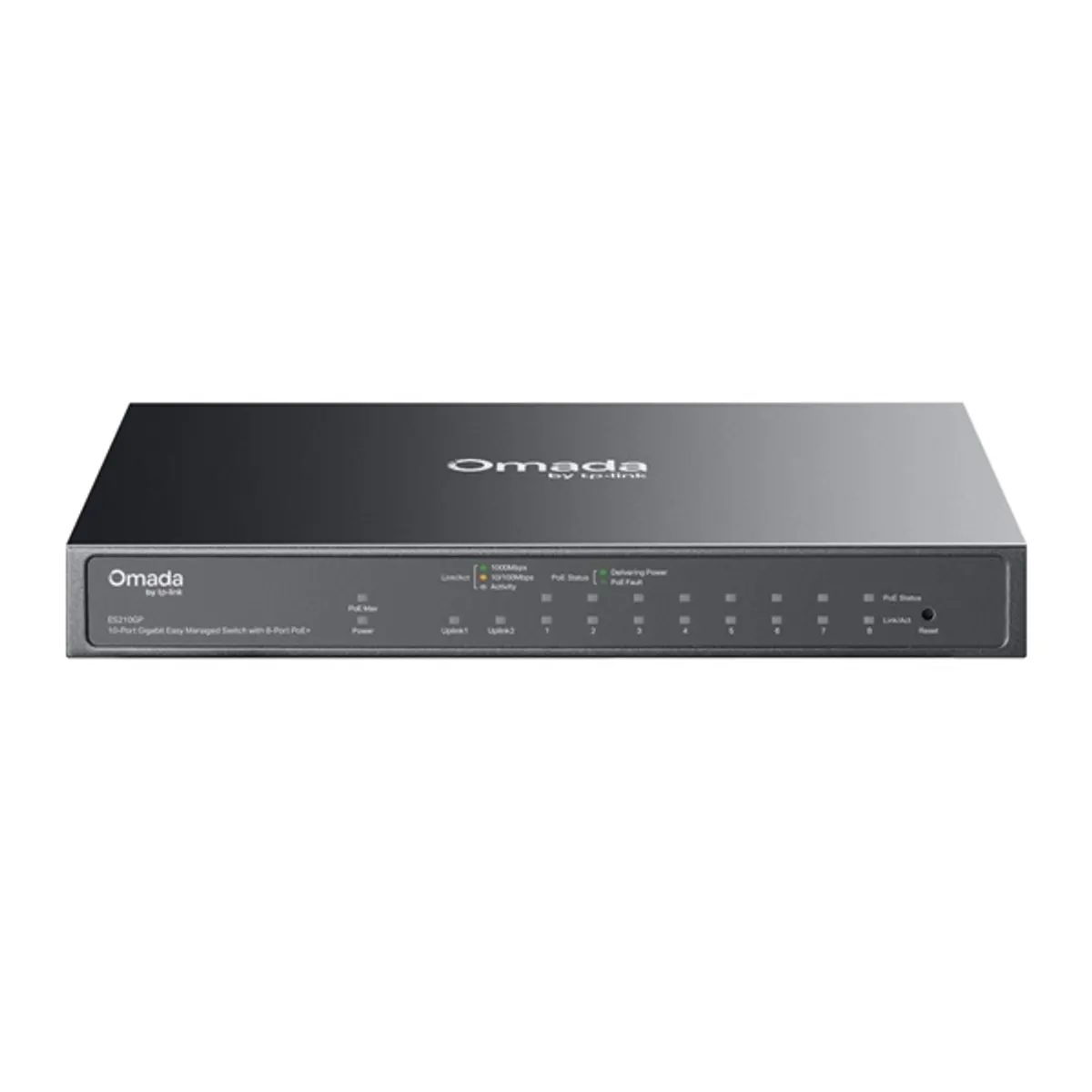 TP-LINK ES210GP Omada 10-portos Gigabit Easy Managed Switch 8x PoE+ port, 1x nem PoE, 1x SFP RJ-45 combo port, 63 W PoE #1