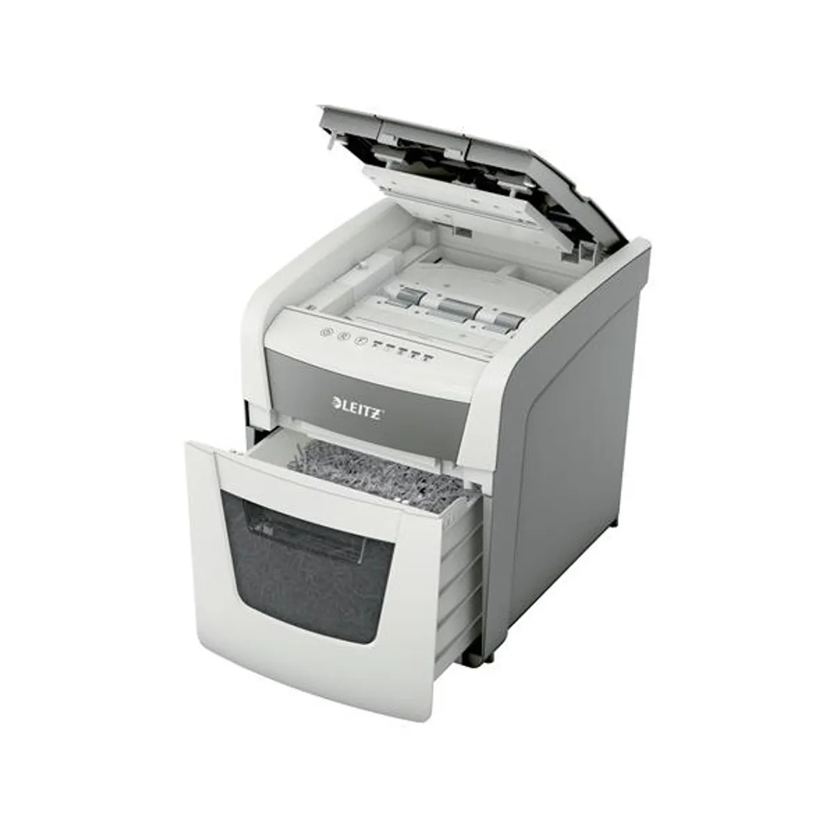 Leitz 80350000 IQ AutoFeed SmallOffice 50X P4 Pro automata adagolás 50 lap 4x28 konfetti 20L tartály IR érzékelő; halk működés; bankkártya #3