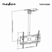 Nedis TVCM1350BK mennyezeti TV-tartókonzol 42"-65" 45 kg állítható magasság dönthető 15 fok forgatható 360 fok #5