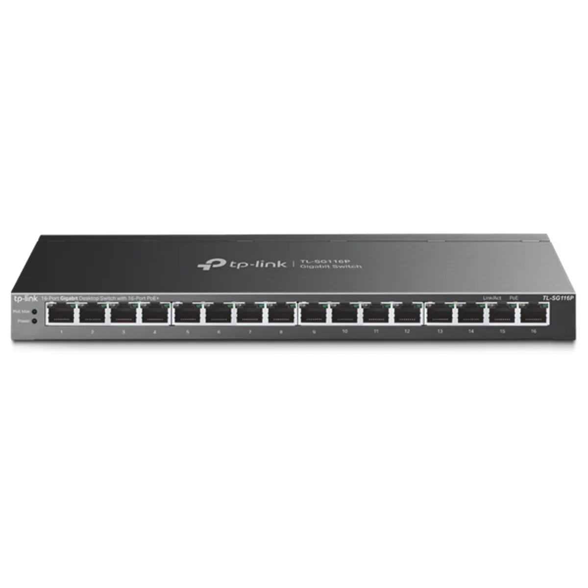 TP-LINK TL-SG116P 16-portos Gigabit PoE asztali kapcsoló 120W #1