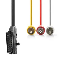 Nedis CVGP31130BK10 Scart kábel, 3x rca férfi, nikkelezett, kapcsolható, 1,00 m, fekete #4