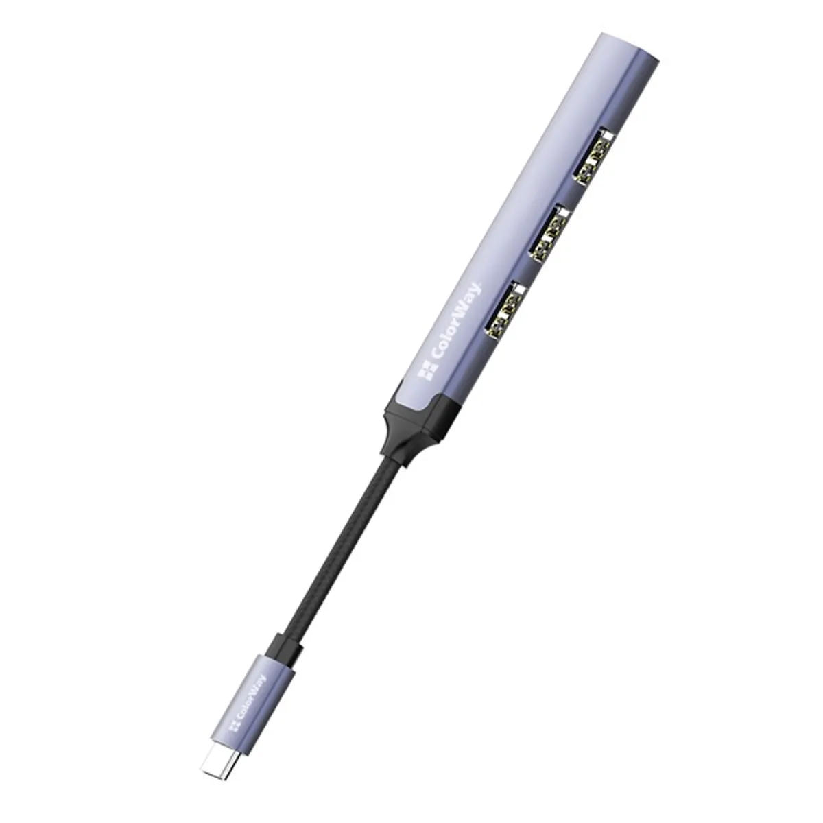 Colorway CW-HUB04 USB-C hub 4-port 1x USB 3.0, 3x USB 2.0 alumínium ötvözet sötétszürke 0,12 m #2