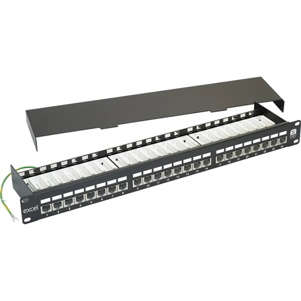 EXCEL 100-013 Patch panel Cat.6 FTP 24 portos 1U fekete #2