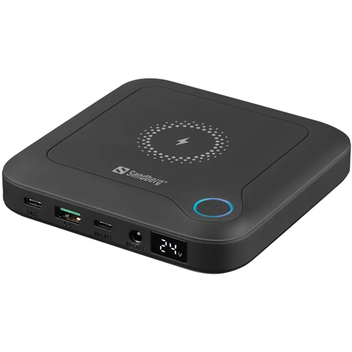 SANDBERG 420-57 All-in-1 Laptop Powerbank 24000mAh 12 adaptertippek vezeték nélküli gyorstöltés USB-C PD 2x USB-C 1x USB-A #1