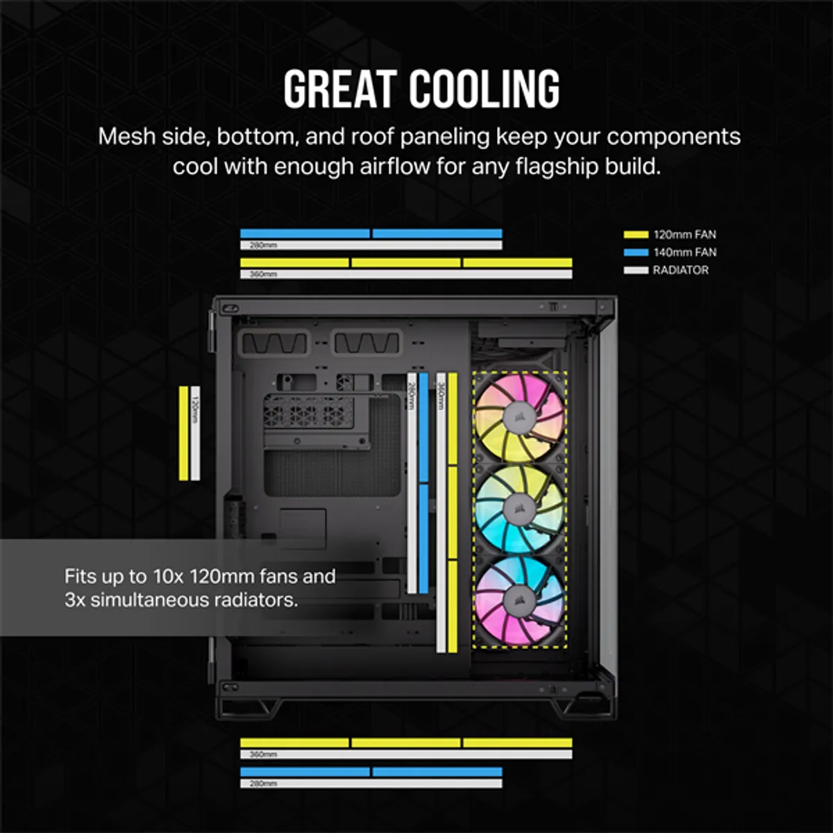 Corsair CC-9011269-WW 6500X RGB iCUE LINK edzett üveg fekete tápegység nélkül #8
