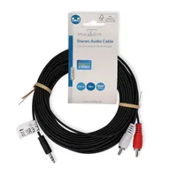 NEDIS CAGL22200BK100 sztereo audió kábel 3,5 mm-es jack - 2 x RCA dugó - hossz 10 m #3
