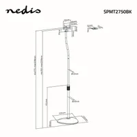 NEDIS SPMT2750BK fekete falra szerelhető televízió- és monitor konzol #6