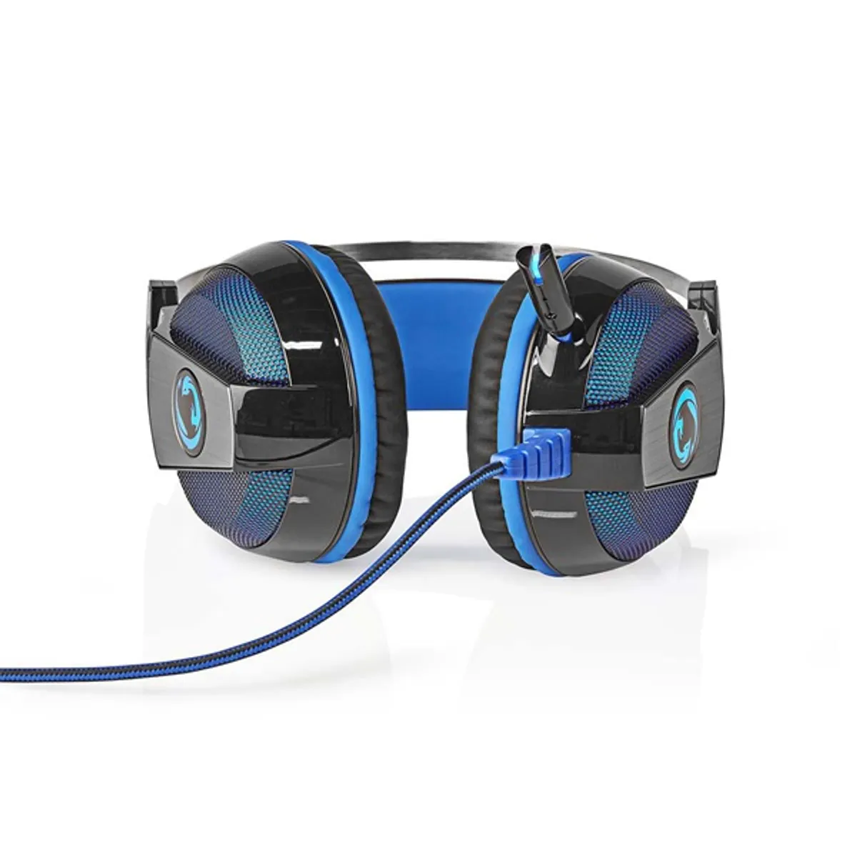 NEDIS GHST500BK Gaming fülhallgató térhatású USB 2,1 m hajlítható mikrofon fekete-kék #2