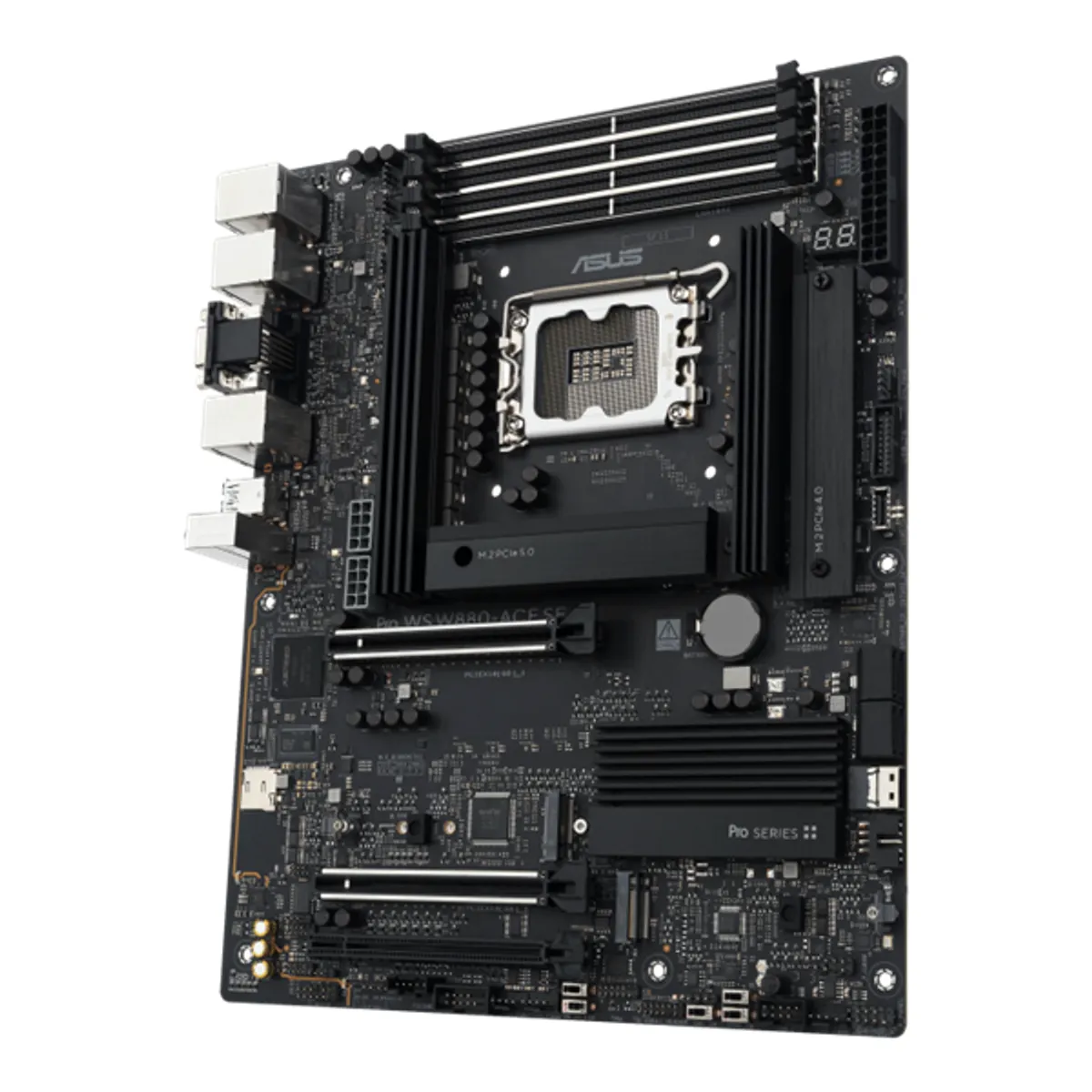 ASUS PCC PRO WS W880-ACE SE ATX Intel DDR5 5200MHz S1851 foglalat M.2 foglalat 4 memóriafoglalat 256GB 2.5GbE HDMI Thunderbolt RAID #1
