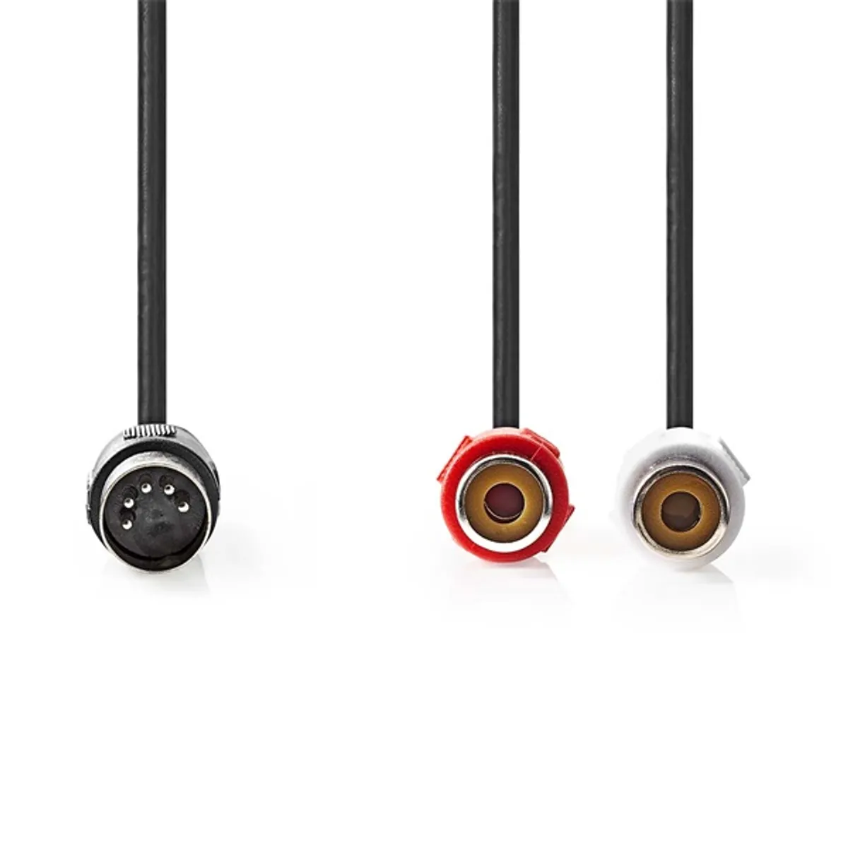 NEDIS CAGL20250BK02 DIN 5 tűs - 2x RCA anya audiokábel 0.20 m #1