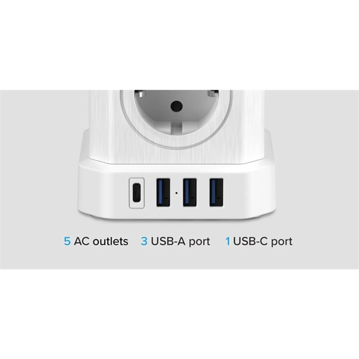 NEWELL NL4385 GaN Power Cube 9in1 5 AC 3 USB-A 1 USB-C 4000W 1.5m fehér #7