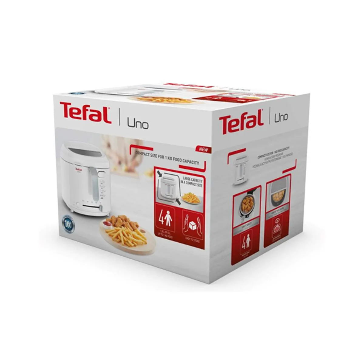 TEFAL FF203130 Uno fritőz 1 kg kapacitás, kompakt méret, automatikus fedélnyitás, 150-190 °C #3