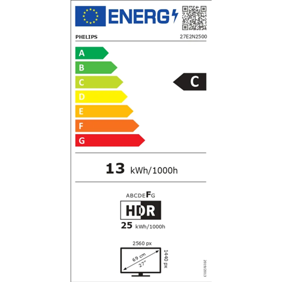 PHI MON 27E2N2500/00 monitor 27" IPS 2560x1440 120Hz 4ms HDMI DP hangszóró dönthető #6
