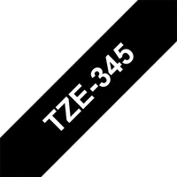 BROTHER TZE345 TZe-345 laminált szalag 18mm x 8m fekete alapon fehér #1