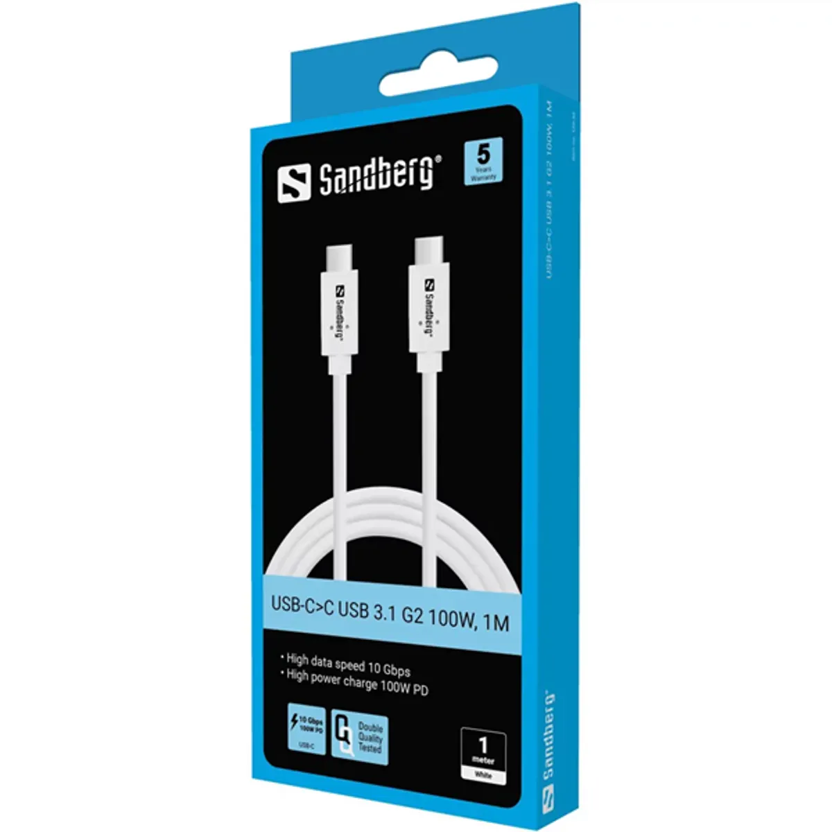 SANDBERG 136-53 USB-C Gen2 kábel 1m 10 Gbps 100W PD #2
