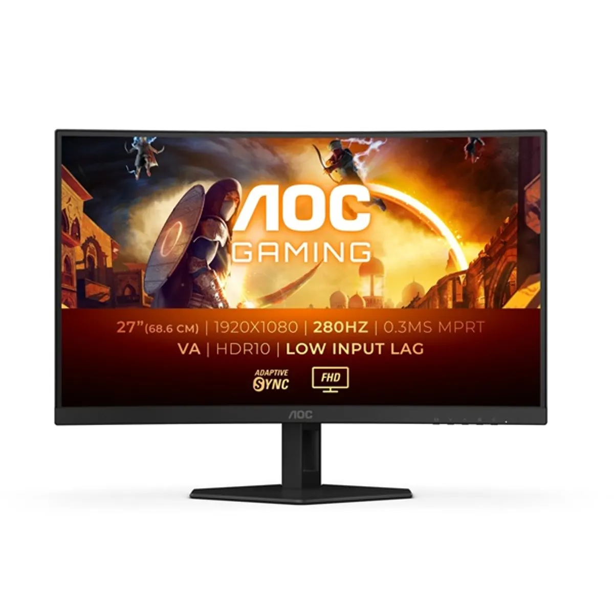 AOC C27G4ZXE G4 27" ívelt VA panel 1920x1080 HDR10 280Hz 178 fok HDMI DisplayPort VESA #1