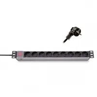 KELINE 620S10 19" elosztópanel 9x250V kapcsolóval 1U 2,5m