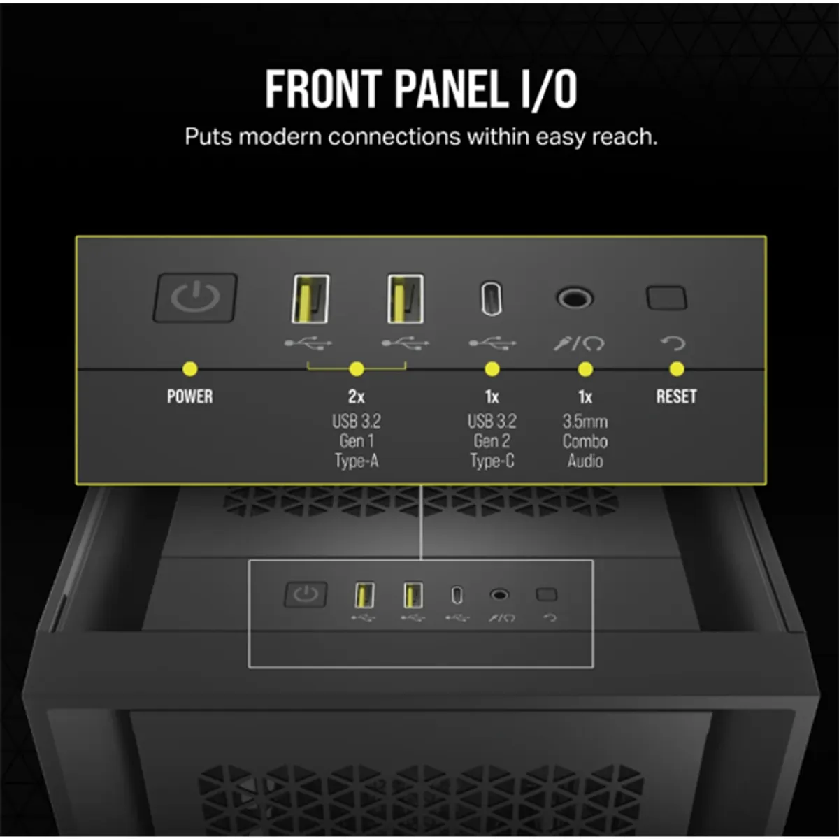 Corsair CC-9011261-WW 5000D Core Airflow edzett üveg fekete #8