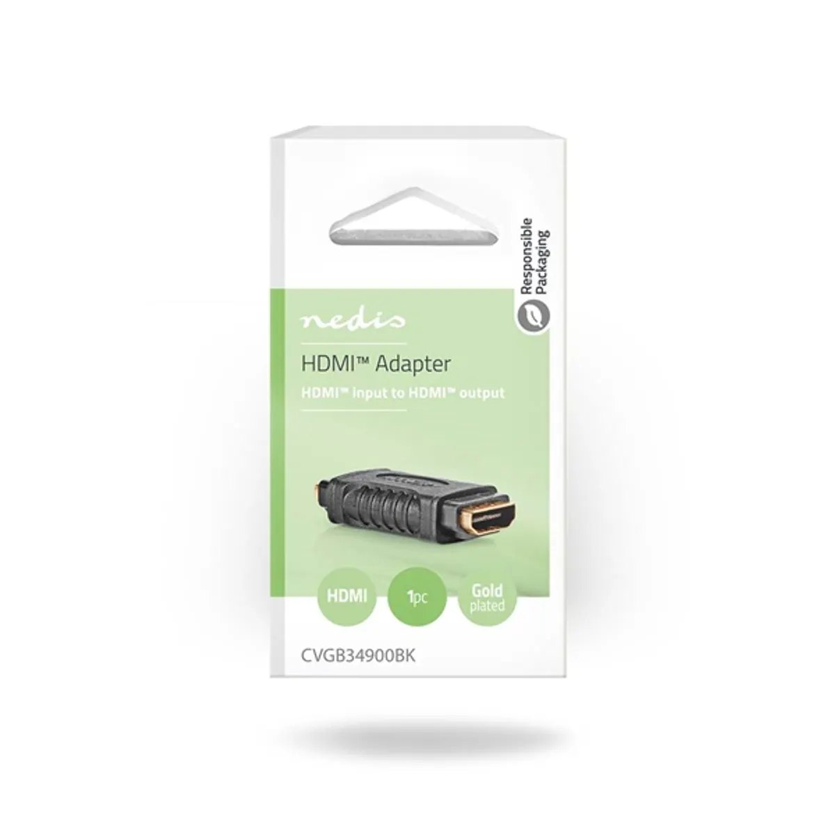 NEDIS cvgb34900bk HDMI toldó adapter aranyozott csatlakozók fekete egyenes #6