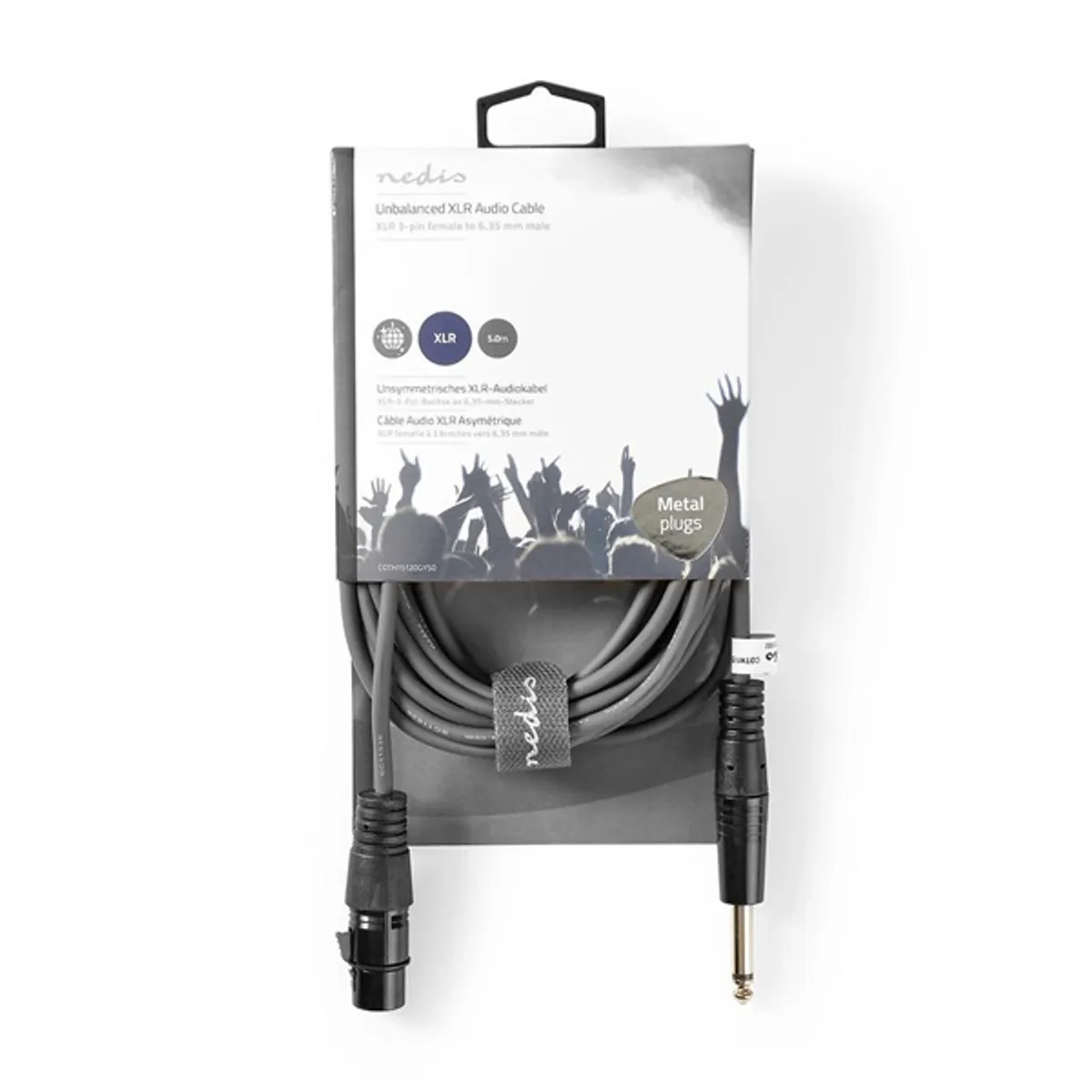 Nedis COTH15120GY50 félprofi audio kábel 6,35mm mono jack dugó - 3p XLR aljzat, 5m, rugalmas #3