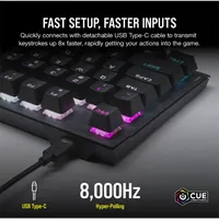 Corsair CH-911D01A-NA K60 Pro TKL RGB OPX optikai-mechanikus billentyűzet alumínium keret USB-A #5