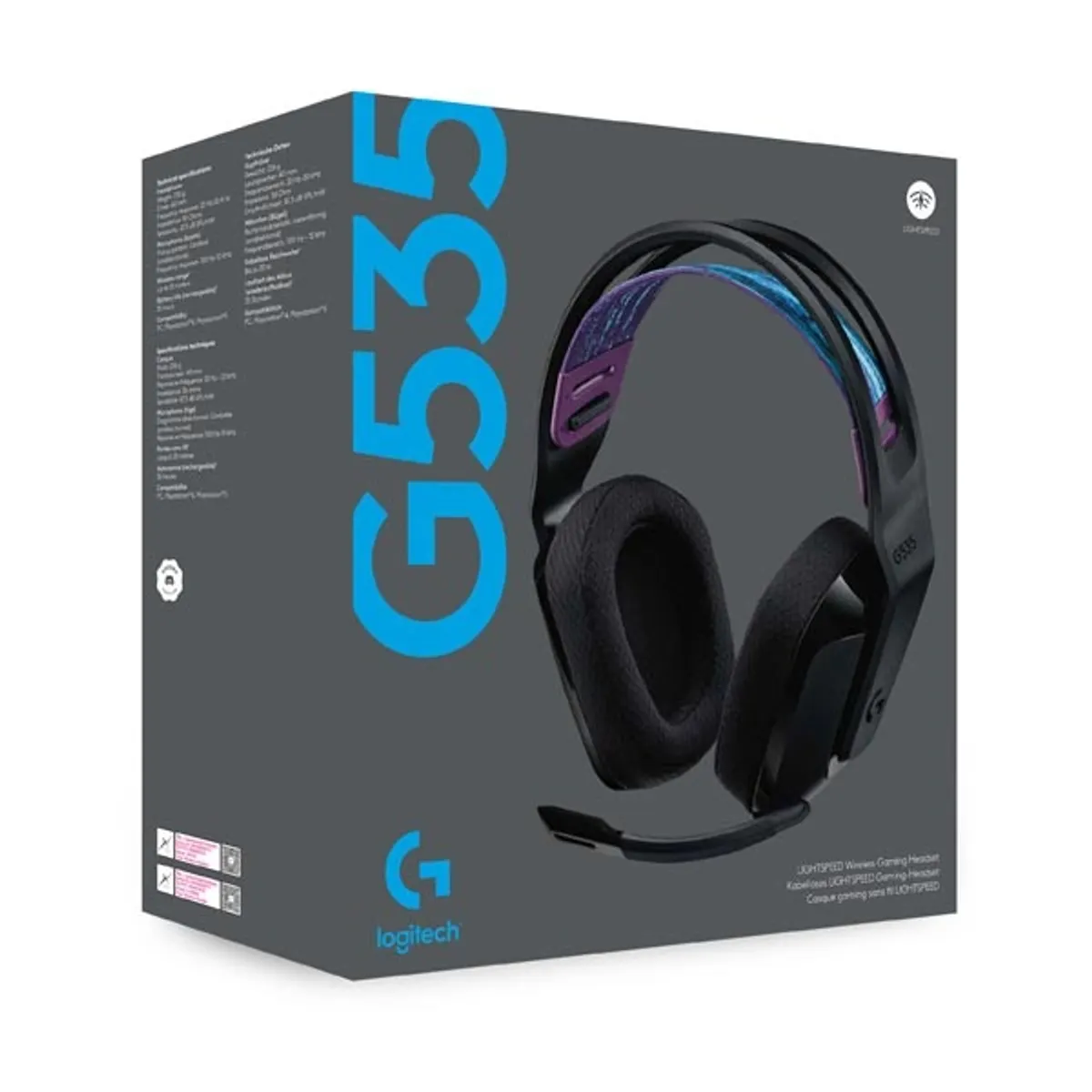 Logitech 981-000972 G535 Lightspeed 40 mm hangsugárzó USB-vevő 33 óra üzemidő #1