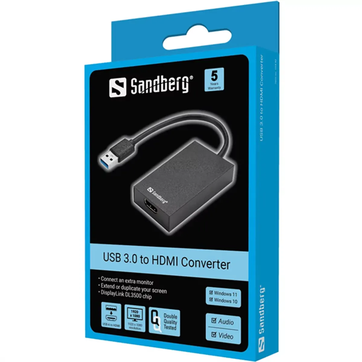 SANDBERG 134-42 USB-A 3.0 to HDMI konverter DisplayLink DL3500 USB powered #2