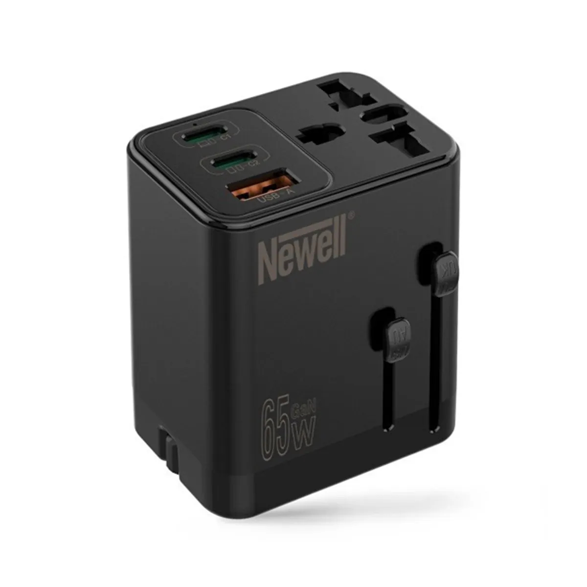 NEWELL NL3821 GaN utazó töltő 65W 2x USB-C 1x USB-A kivehető dugók 100-240V #1