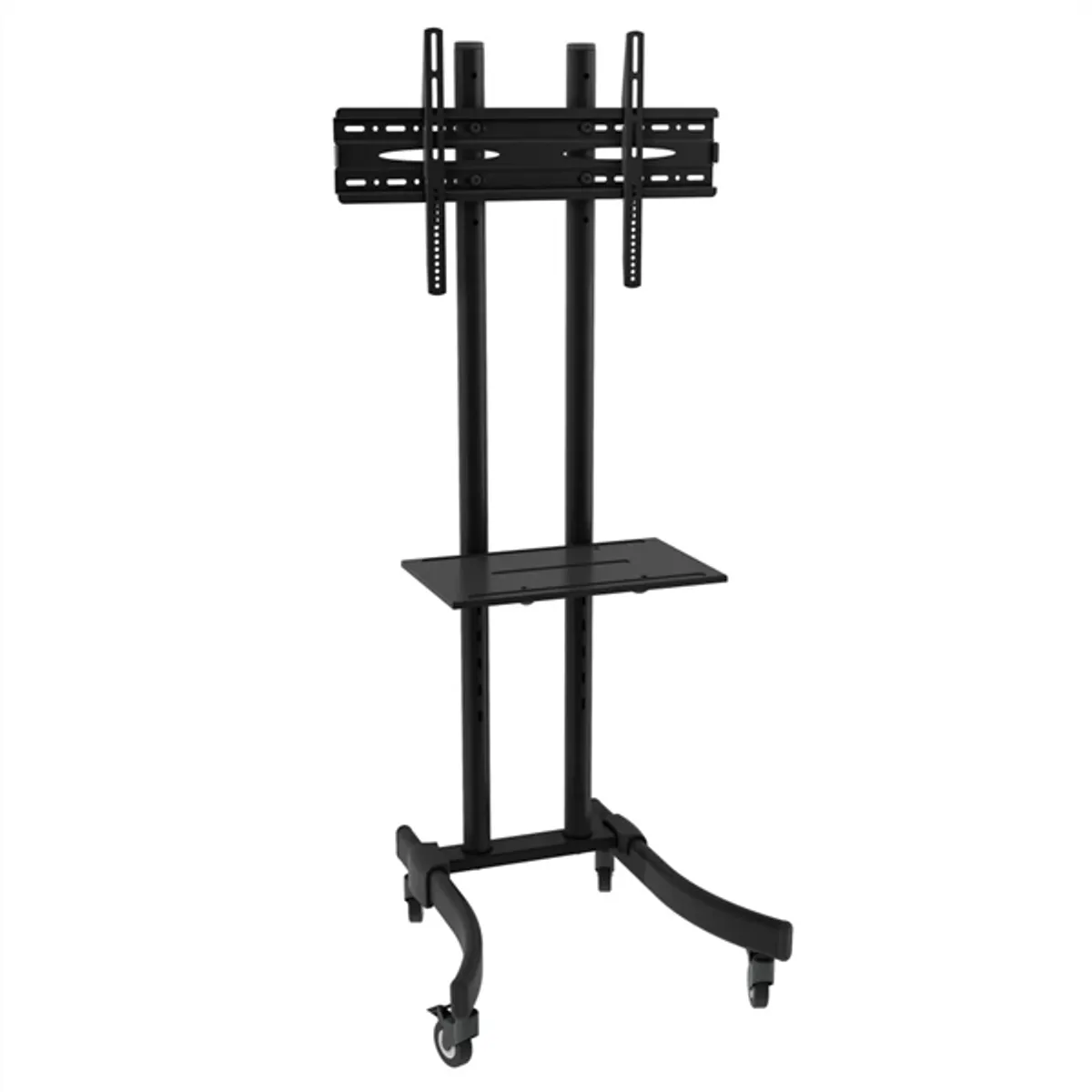 TECHLY ICA-TR23 gurulós padlóállvány 32-70" LCD LED VESA 600x400 teherbírás 40 kg döntés 10 fok magasság 1750 mm polc 485x295 mm alap 670x615 mm #1