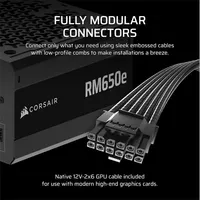 CORSAIR CP-9020302-EU RM650e moduláris tápegység 650W ATX 3.1 PCIe 5.1 Cybenetics Gold 7 év garancia #3