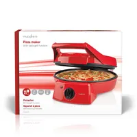 NEDIS FCPM100FRD pizza- és grillsütő 30 cm 1800 W 230 °C 180 nyitás tapadásmentes bevonat hideg érintésű fogantyú használatra kész jelzőfény #4