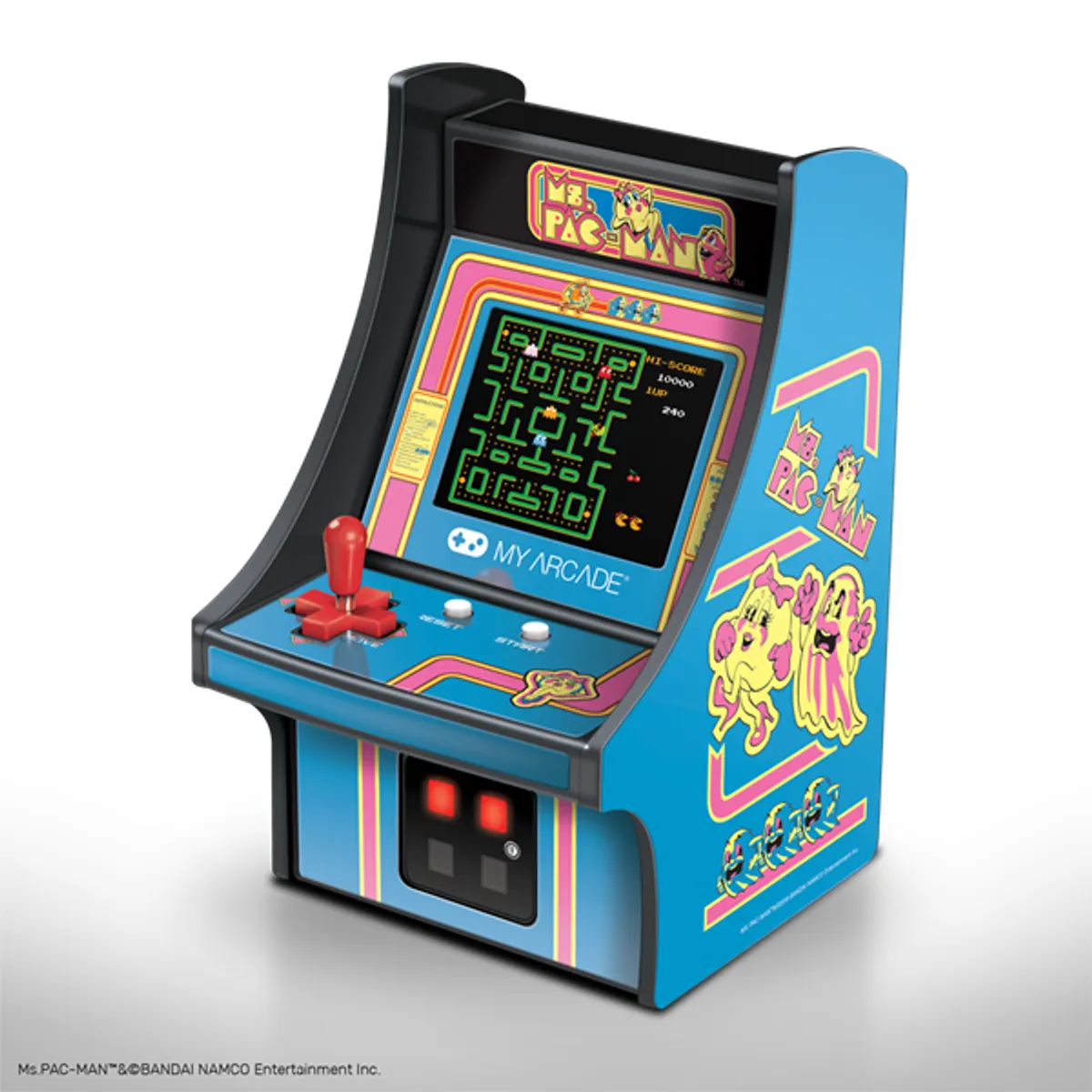 MY ARCADE DGUNL-3230 Ms. Pac-Man Micro Player 6.75" hordozható, kivehető joystick, külső hangszóró, 3,5 mm fejhallgató-csatlakozó #6